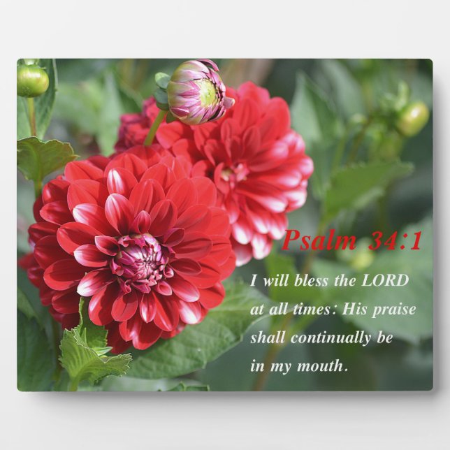 Plaque Photo Je Bénirai Le Seigneur En Tout Temps ! (Devant)