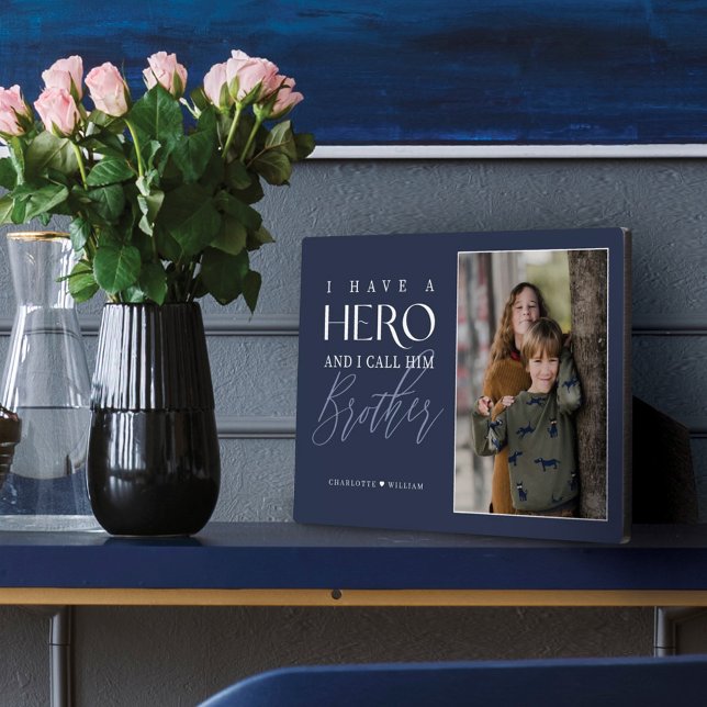 Plaque Photo Je possède un héros que j'appelle frère Photo souv (Créateur téléchargé)