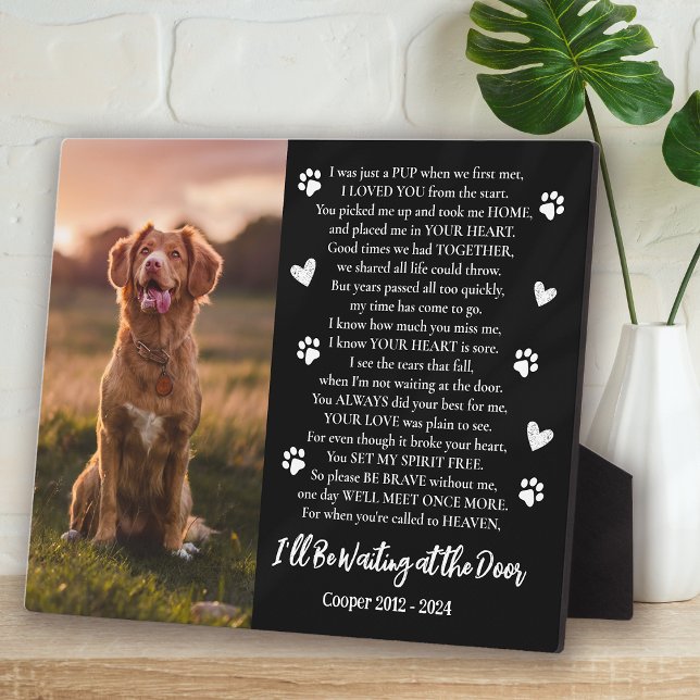 Plaque Photo Je serai à la porte Mémorial Photo Chien (Créateur téléchargé)
