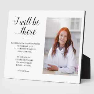 Plaque Photo Je serai là Baby shower de chaise photo Memorial