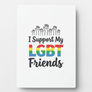 Plaque Photo Je soutiens mes amis LGBT Vectoriel de Fierté Arc-