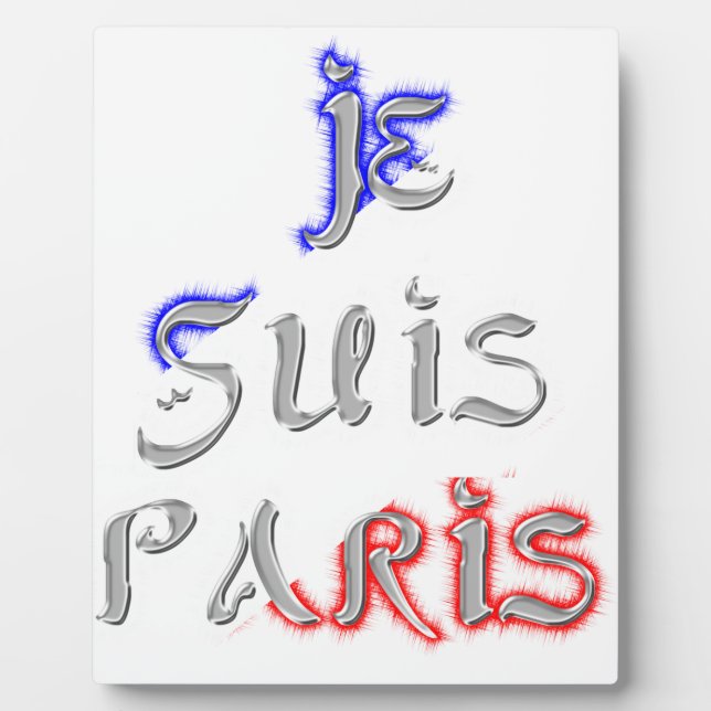 Plaque Photo Je Suis Paris J'aime Paris Impression de Texte Art (Devant)