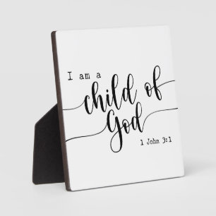 Plaque Photo Je suis un enfant de Dieu 1 Jean 3:1 Bible Verse S