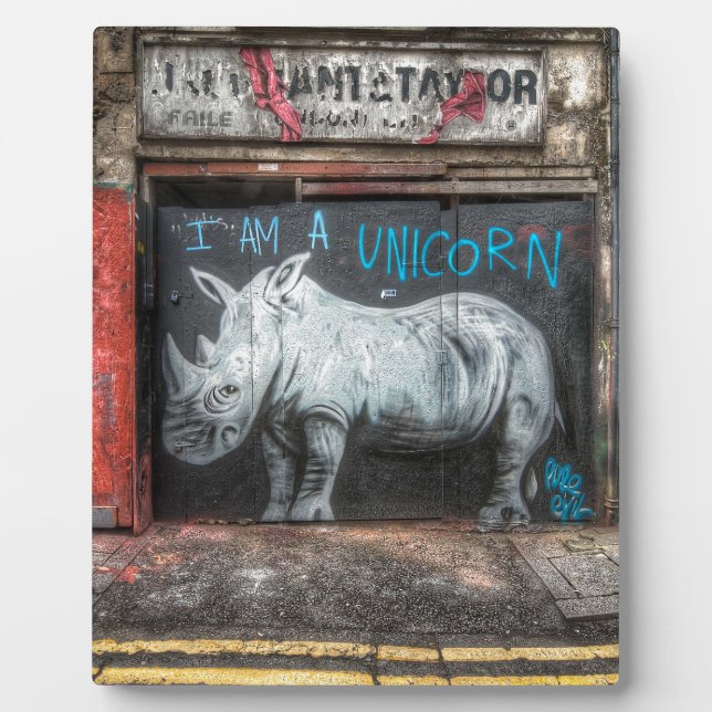 Plaque Photo Je Suis Unicorne, Shoreditch Graffiti (Londres) (Devant)