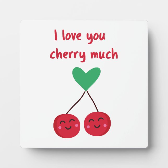 Plaque Photo Je t'aime beaucoup Cherry Valentine (Devant)