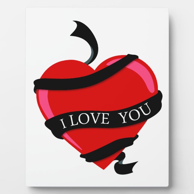 Plaque Photo Je t'aime coeur (Devant)