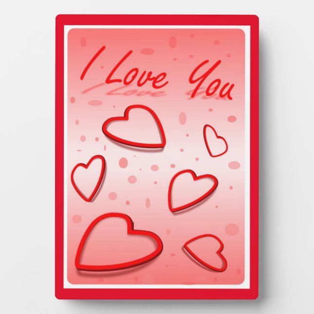 PLAQUE PHOTO "JE T'AIME" COEURS (Devant)