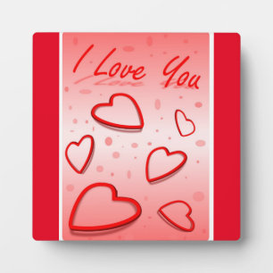 PLAQUE PHOTO "JE T'AIME" COEURS