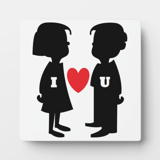 PLAQUE PHOTO "JE T'AIME" GARÇON ET FILLE (Devant)