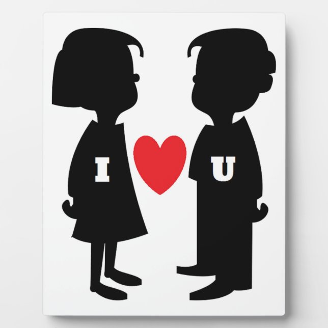 PLAQUE PHOTO "JE T'AIME" GARÇON ET FILLE (Devant)
