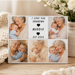 Plaque Photo Je t'aime grand-mère Fête des grands-parents