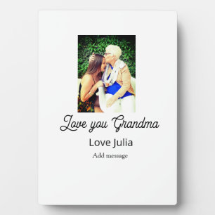 Plaque Photo Je t'aime grand-mère nom message d'amour petits-en