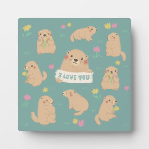 Plaque Photo Je T'Aime, Illustration Marmotte