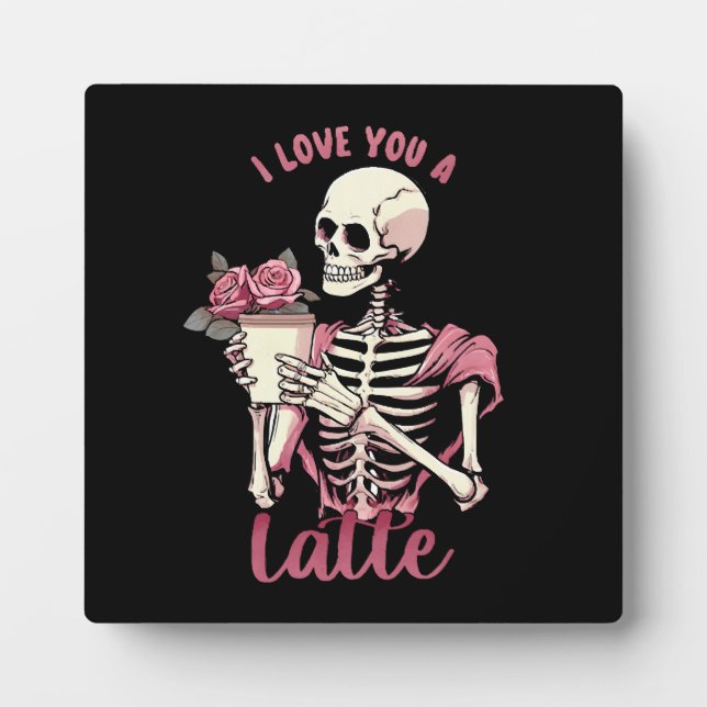 Plaque Photo Je t'aime un squelette de la Saint-Valentin (Devant)