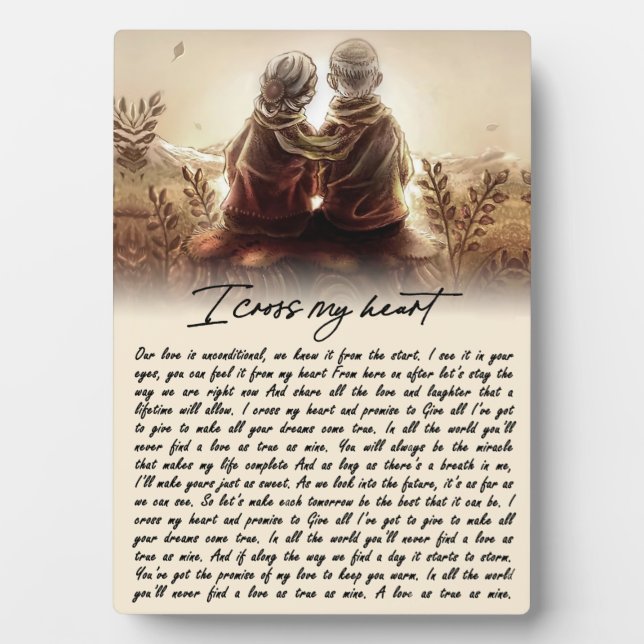 Plaque Photo Je traverse mon coeur Couple Golden Anniversaire C (Devant)