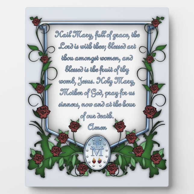 Plaque Photo Je vous salue Marie (Devant)