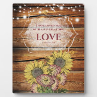 Jérémie 31:3 Verse de la Bible Florale en Bois rus