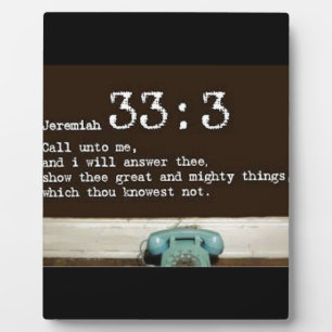 Plaque Photo Jérémie 33:3