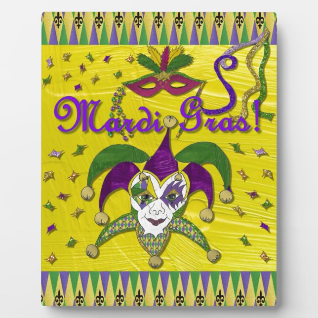 Plaque Photo Jester Mask Mardi Gras Arlequin (Devant)