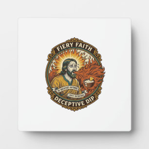 Plaque Photo Jésus Brûlant Bouche Super Épicé Dip de Fête Humou