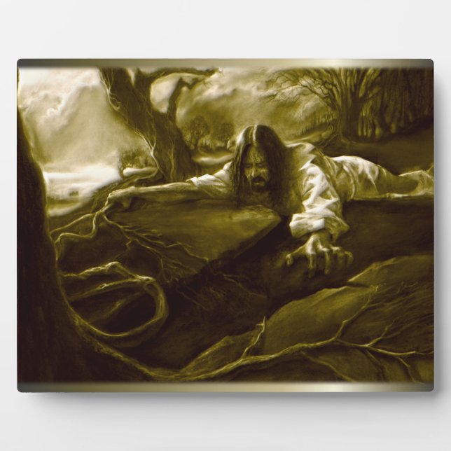 Plaque Photo Jésus Christ agonie dans le jardin de Gethsémani (Devant)