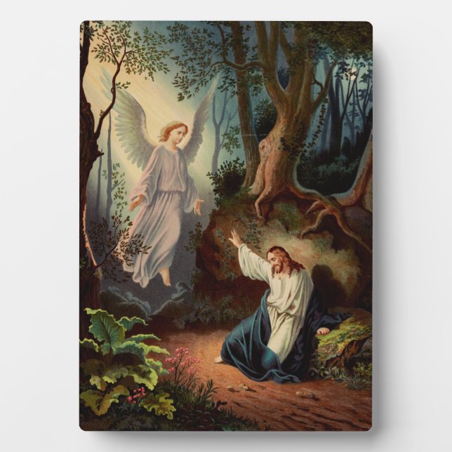 Plaque Photo Jésus-Christ avec ange  (Devant)