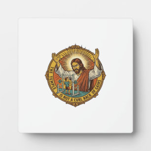 Plaque Photo Jésus Colère Curl Biceps Rack Squat Gym Ennui H
