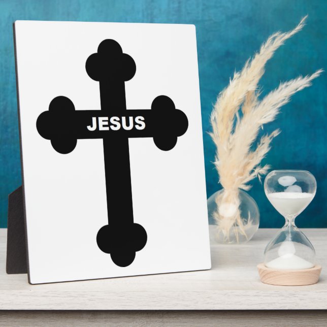 PLAQUE PHOTO JESUS CROSS (Côté)