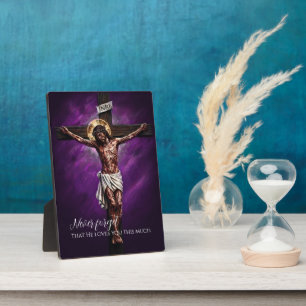 Plaque Photo Jésus Crucifié Est Mort pour Nous à Cause de Nos P