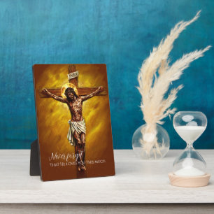 Plaque Photo Jésus Crucifié Est Mort pour Nous à Cause de Nos P