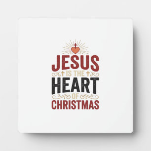 Plaque Photo Jésus est le cœur du T-shirt vintage de Noël