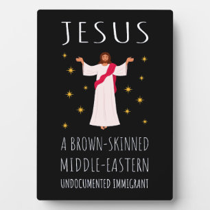 Plaque Photo Jésus Immigrant sans papiers à peau Brown I