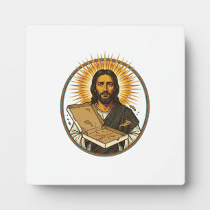 Plaque Photo Jésus Trompé Par Une Boîte De Pizza Vide Humour De