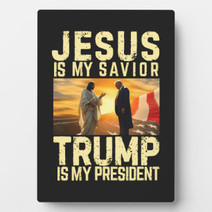 Plaque Photo Jésus Trump - Jésus est mon Seigneur Sauveur