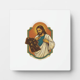 Plaque Photo Jésus Vêtements De Sport Noirs Couverts De Craie D