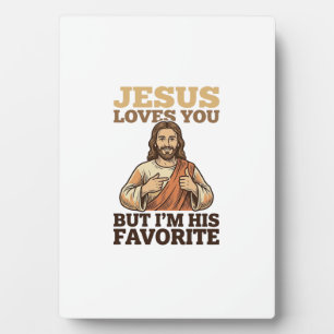 Plaque Photo Jésus Vous Aime Drôle Vintage Croyance Chemise De