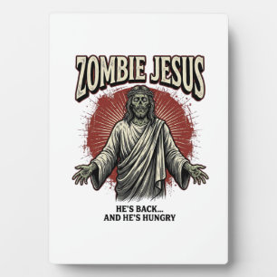 Plaque Photo Jésus zombie gravure vintage design de t-shirt drô