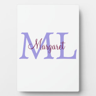 Plaque Photo jeté simple minimal ajouter nom monogramme rose ro
