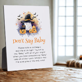 Plaque Photo Jeu de Baby shower "Don't Say Baby" pour Halloween