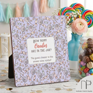 Plaque Photo Jeu de candy pour Baby Shower sur le thème des fan