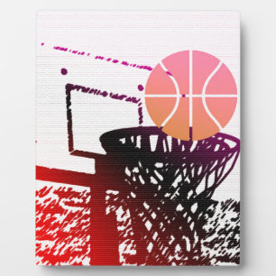 Plaque Photo Jeu de car de filet de basket-ball de boule de