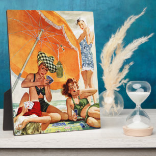 Plaque Photo Jeu de cartes à la plage par Alex Ross