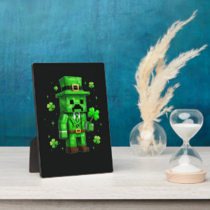 Plaque Photo Jeu vidéo drôle de la Saint-Patrick sur le Leprech