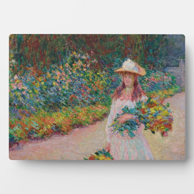 Plaque Photo Jeune fille dans le jardin de Giverny, 1888 (Devant)