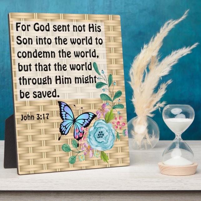 Plaque Photo John 3:17 (Côté)