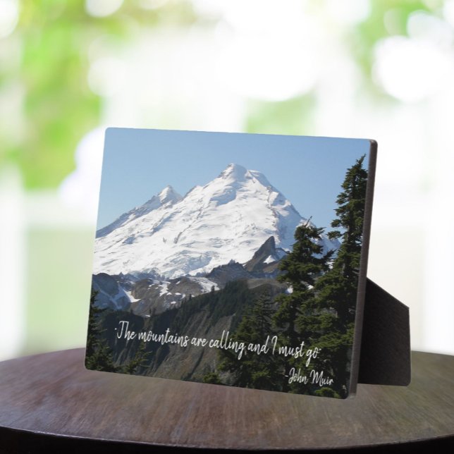 Plaque Photo John Muir Citation Mountain Photo (In Situ Table)