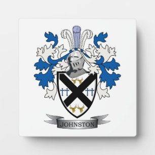 Plaque Photo Johnston Family Crest Coat of Arms