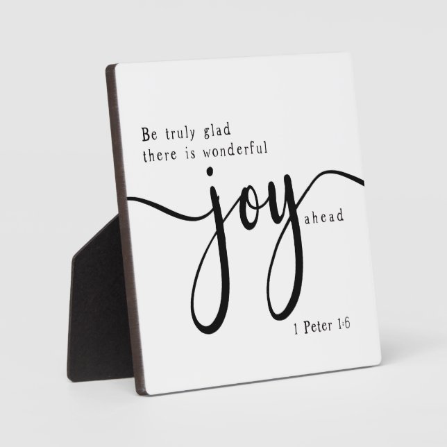 Plaque Photo Joie 1 Pierre 1:6 Écriture biblique Signe Ferme (Recto)