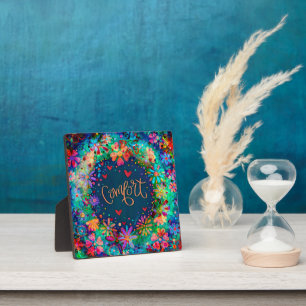 Plaque Photo Joli Blue Floral Boho Confort Inspirivity