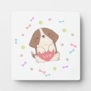 Plaque Photo Joli chiot avec l'illustration de LUV